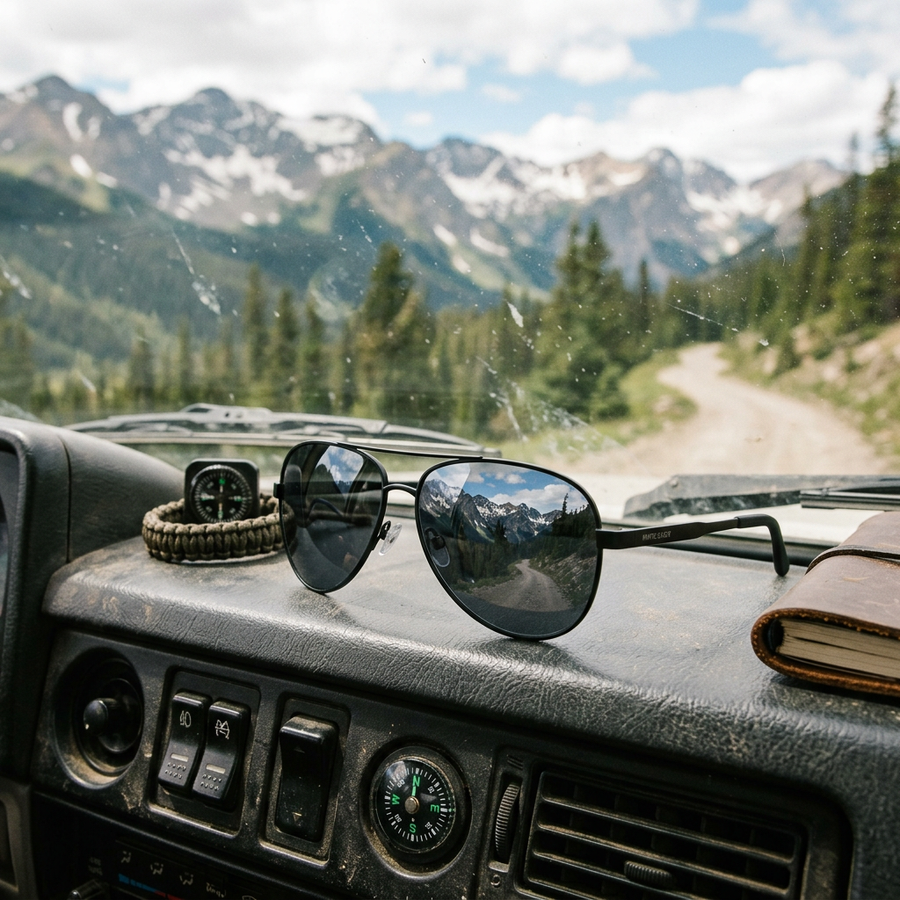 The Viper Matte Black Aviator Sunglasses