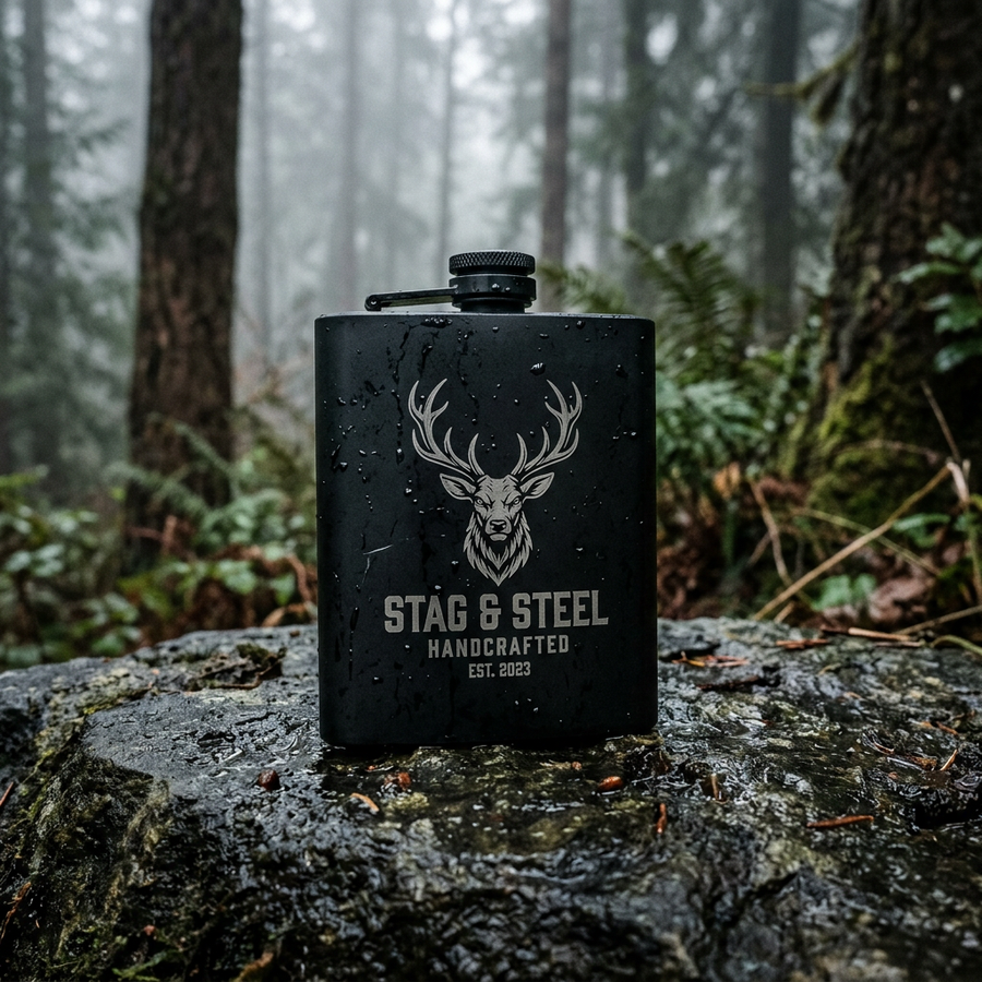 The Ironside Engraved Stainless Steel Flask