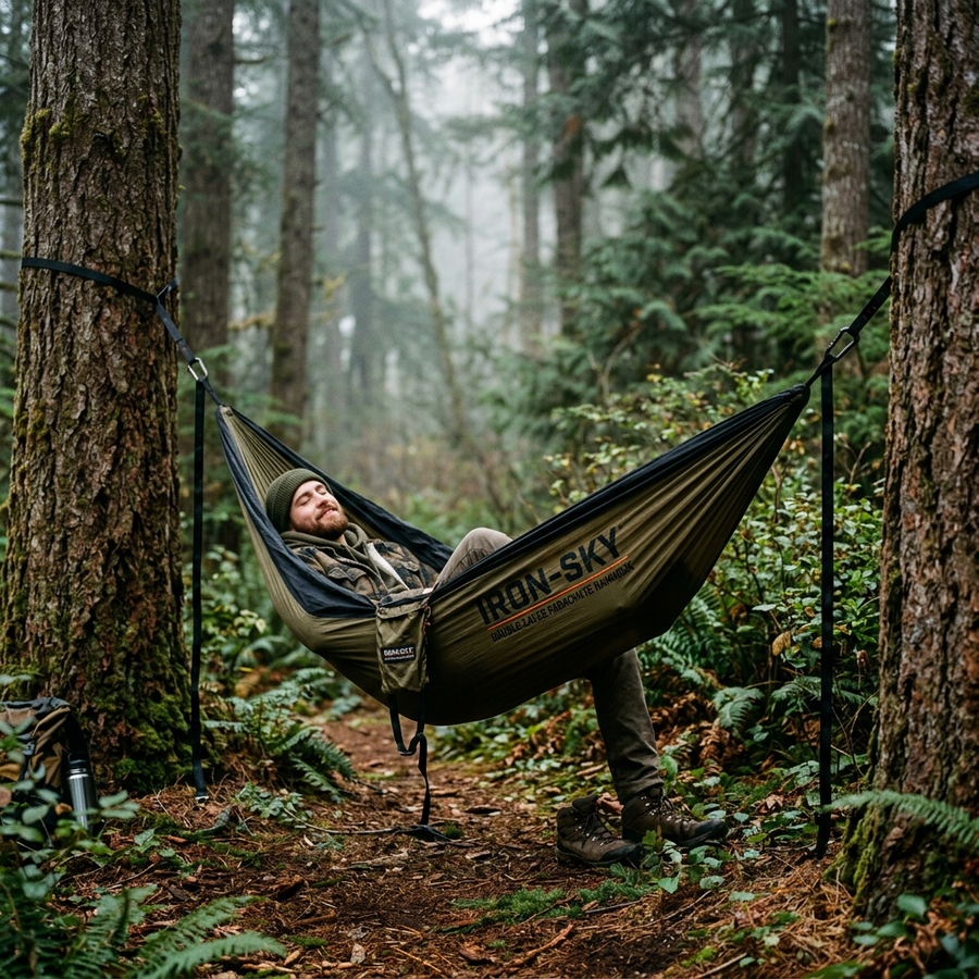 Iron-Sky Double-Layer Parachute Hammock