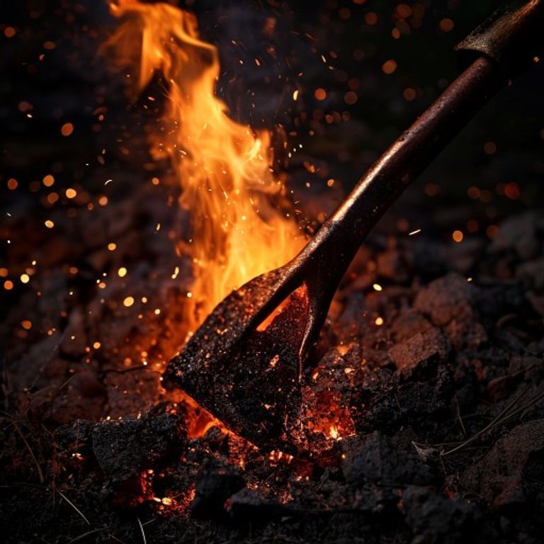 Stag & Steel Forged Fire Poker (Collapsible)